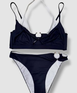 LIU JO VA5103J6447 Bikini top e slip nero bianco