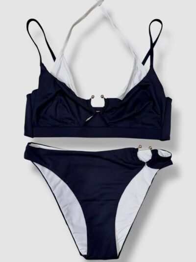 LIU JO VA5103J6447 Bikini top e slip nero bianco