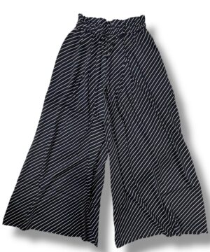 LIU JO VA5107TS963 Pantalone ecosostenibile nero stampa righe
