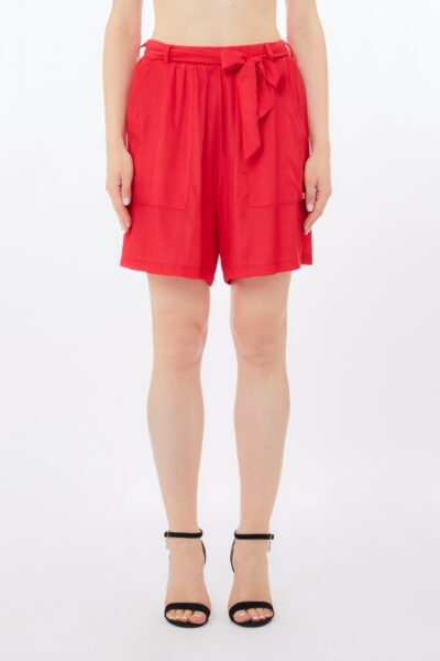 LIU JO VA5172T2920 Shorts rosso in tessuto navetta