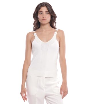 MIMÌ MUÀ Firenze AFAM-3680 Top bianco con anelli