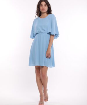 MIMÌ MUÀ Firenze EGAM-4394 Abito corto azzurro in georgette
