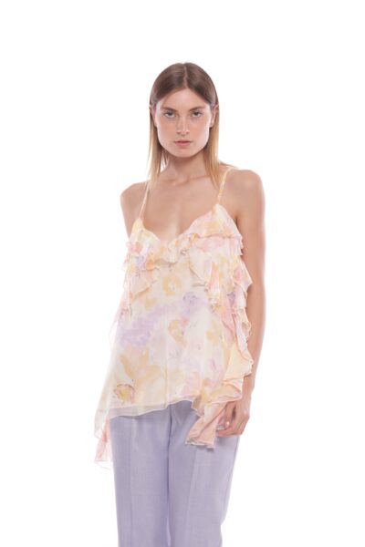 MIMÌ MUÀ Firenze MSAM-1819 Top rosa fantasia Monet
