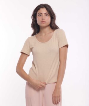 MIMÌ MUÀ Firenze SFAM-1790 T-shirt oro a costine lurex
