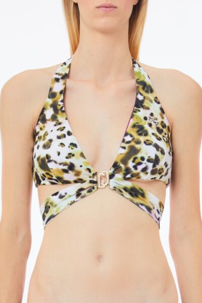 LIU JO VA5016J6448 Triangolo da bagno fantasia animalier verde