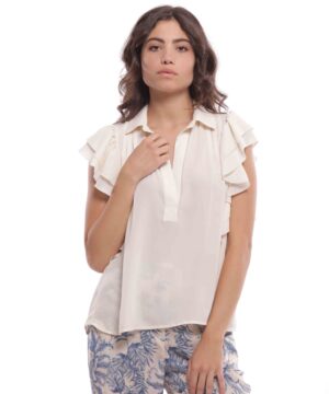 MIMÌ MUÀ Firenze ESAM-1804 Blusa panna in georgette