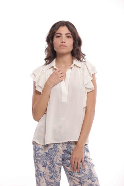 MIMÌ MUÀ Firenze ESAM-1804 Blusa panna in georgette