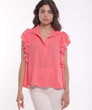 MIMÌ MUÀ Firenze ESAM-1804 Blusa corallo in georgette