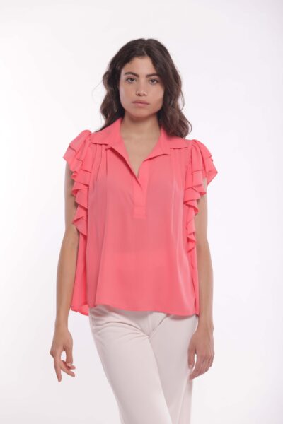 MIMÌ MUÀ Firenze ESAM-1804 Blusa corallo in georgette