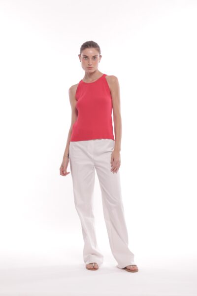 MIMÌ MUÀ Firenze ESAM-2778 Pantalone palazzo bianco