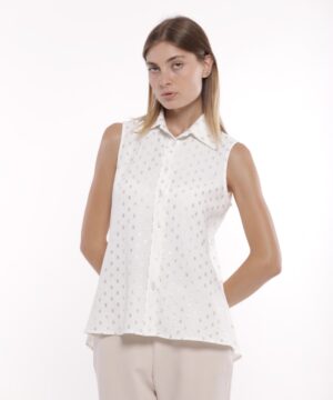 MIMÌ MUÀ Firenze ESAM-1806 Camicia smanicata bianco