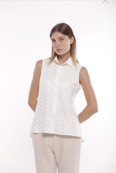 MIMÌ MUÀ Firenze ESAM-1806 Camicia smanicata bianco