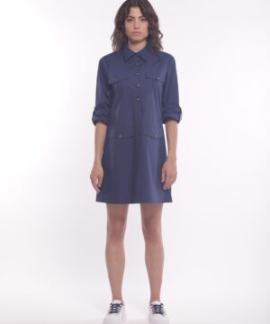MIMÌ MUÀ Firenze JJAM-4399 Abito corto blu in cotone
