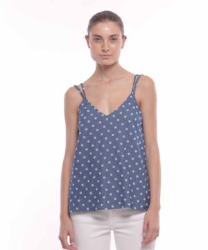 MIMÌ MUÀ Firenze MRAM-1846 Top chambray ricamato