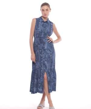 MIMÌ MUÀ Firenze MSAM-4410 Abito chemisier blu fantasia