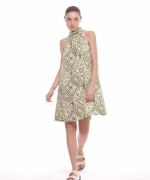 MIMÌ MUÀ Firenze MSAM-4417 Abito corto verde fantasia