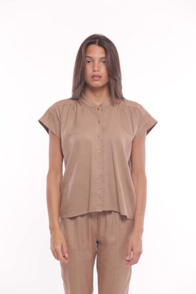 MIMÌ MUÀ Firenze ARAM-1857 Camicia cammello in tencel