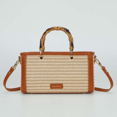 MIMÌ MUÀ Firenze M8-J201123 Borsa baguette cuoio in paglia