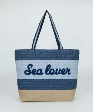 MIMÌ MUÀ Firenze M8-X201095 Borsa shopper blu in paglia