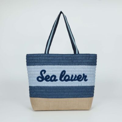 MIMÌ MUÀ Firenze M8-X201095 Borsa shopper blu in paglia