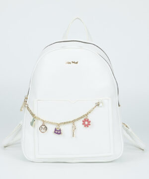 MIMÌ MUÀ Firenze M8-Y201152 Zaino grande bianco con catena