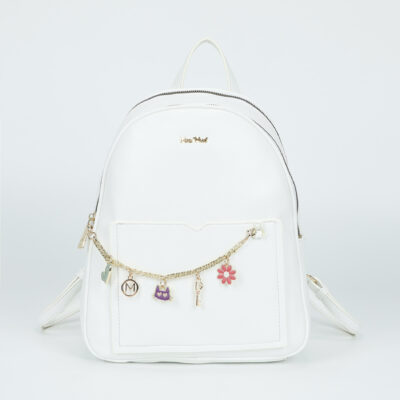 MIMÌ MUÀ Firenze M8-Y201152 Zaino grande bianco con catena