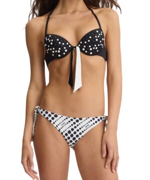 LIU JO VA5132J6448 Slip da bagno bianco stampa pois con fiocchi