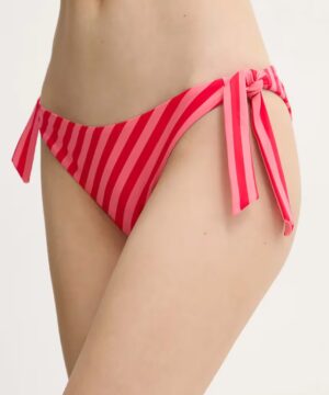 LIU JO VA5132J6448 Slip da bagno rosso stampa righe con fiocchi