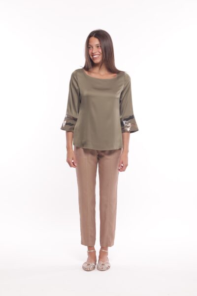 MIMÌ MUÀ Firenze ARAM-2777 Pantalone in tencel cammello