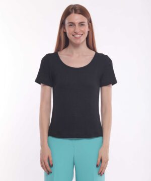 MIMÌ MUÀ Firenze SFAM-1790 T-shirt nero a costine lurex