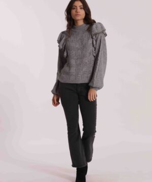 MIMÌ MUÀ Firenze LSAN-2915 Jeans cropped flare grigio