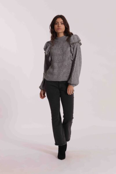 MIMÌ MUÀ Firenze LSAN-2915 Jeans cropped flare grigio