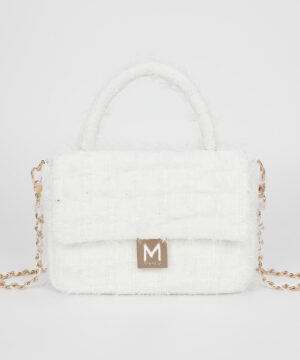 MIMÌ MUÀ Firenze M8-H201296 Borsa a tracolla panna in tweed