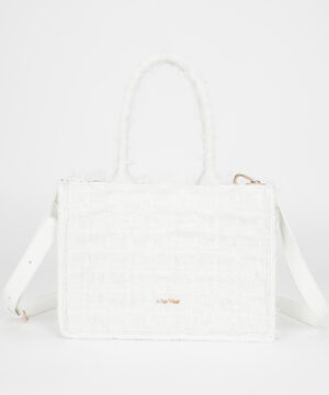 MIMÌ MUÀ Firenze M8-H201297 Shopper media panna in tweed