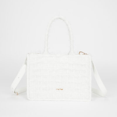 MIMÌ MUÀ Firenze M8-H201297 Shopper media panna in tweed