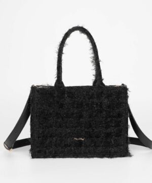 MIMÌ MUÀ Firenze M8-H201297 Shopper media nero in tweed