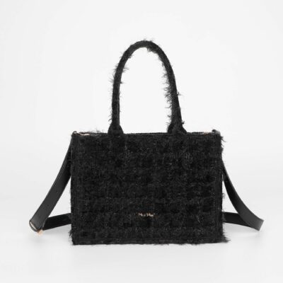 MIMÌ MUÀ Firenze M8-H201297 Shopper media nero in tweed