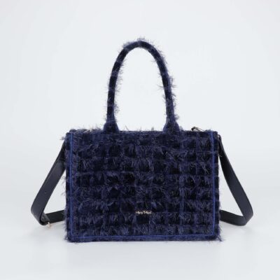 MIMÌ MUÀ Firenze M8-H201297 Shopper media blu in tweed