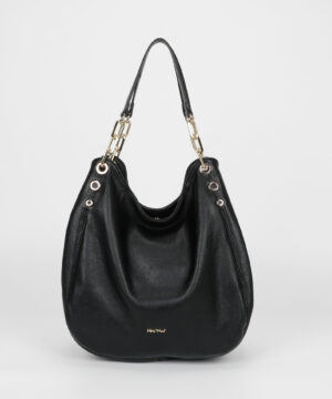 MIMÌ MUÀ Firenze M8-Y201222 Borsa hobo nero dettaglio occhielli