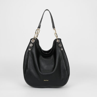 MIMÌ MUÀ Firenze M8-Y201222 Borsa hobo nero dettaglio occhielli