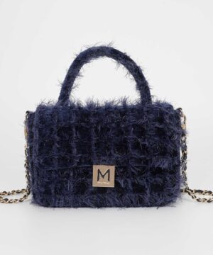 MIMÌ MUÀ Firenze M8-H201296 Borsa a tracolla blu in tweed