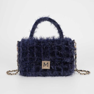 MIMÌ MUÀ Firenze M8-H201296 Borsa a tracolla blu in tweed