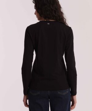 MIMÌ MUÀ Firenze SFAN-1875 T-shirt nero colletto decorato