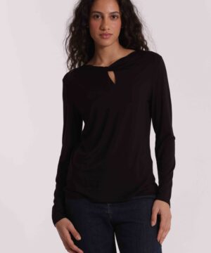 MIMÌ MUÀ Firenze SFAN-1878 T-shirt nero con nodo