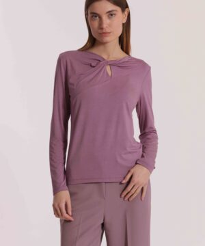 MIMÌ MUÀ Firenze SFAN-1878 T-shirt malva con nodo