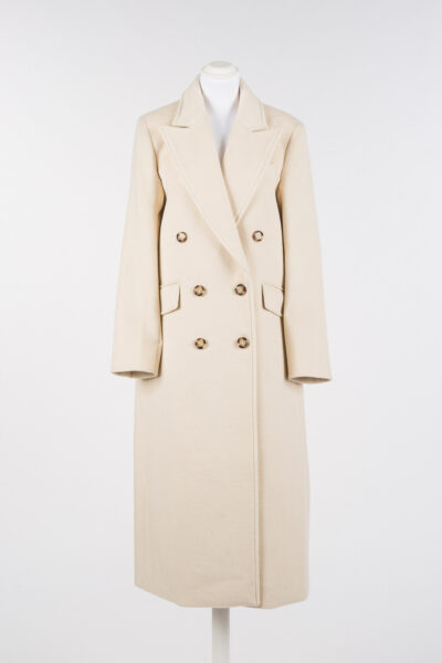 TWINSET 252LI2BBB Cappotto doppiopetto in misto lana beige