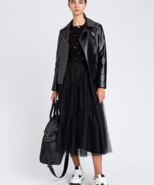 TWINSET 252LI2RAA Gonna longuette nero in tulle