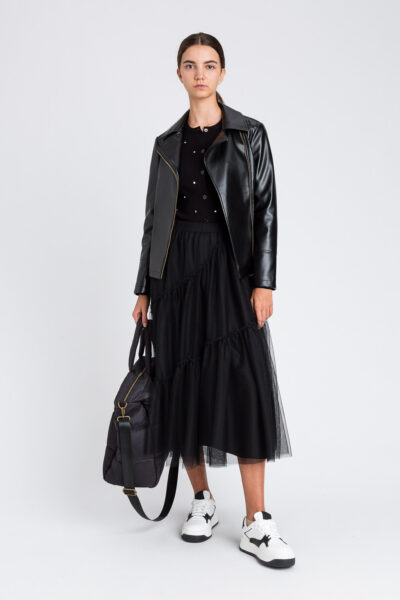 TWINSET 252LI2RAA Gonna longuette nero in tulle
