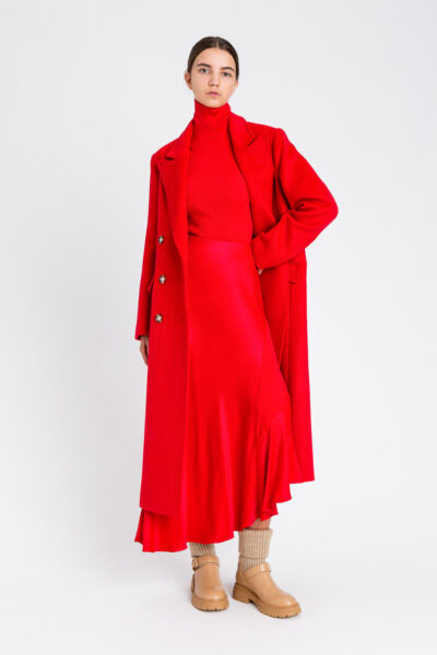 TWINSET 252LI2TCC Gonna rosso con volant