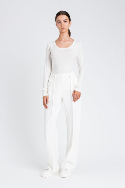 TWINSET 252LI2WBB T-shirt bianco manica lunga in jersey